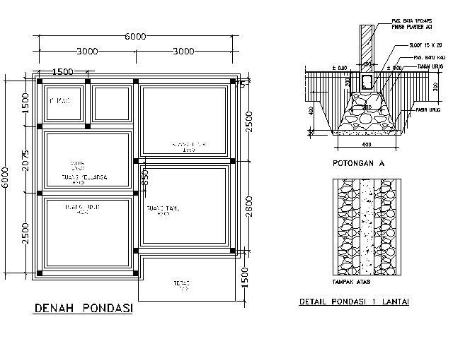 Contoh Gambar Detail Pondasi Rafting - IMAGESEE