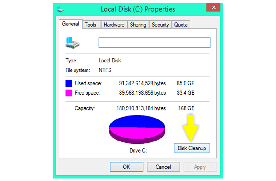 Klik Menu Disk Cleanup