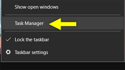 Buka Task Manager Start Menu