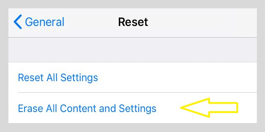 Erase All Content Settings