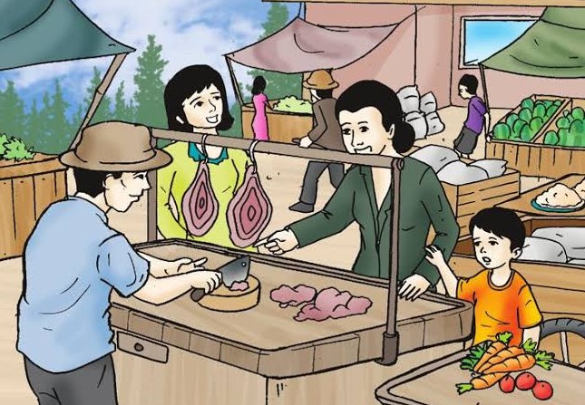 Gambar Kartun Pedagang di Pasar