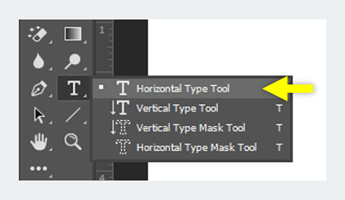 Horizontal Type Tool Photoshop