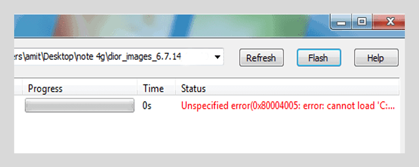 Error Unspecified error (0x80004005:error:cannot load “ :No Error)