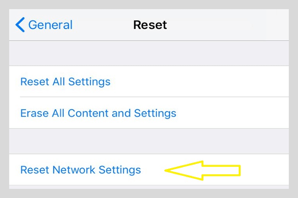 Pengaturan Reset Network Setting