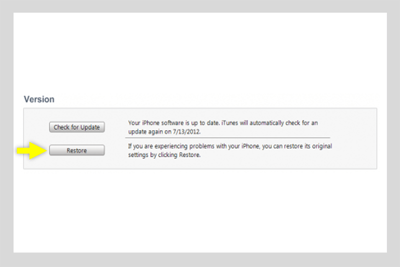 Restore iPhone iTunes