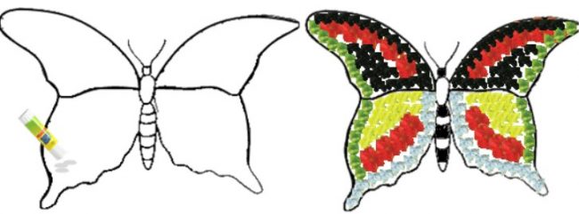 Sketsa Kupu-kupu untuk Kolase