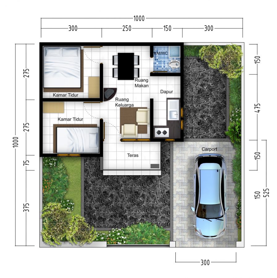 100 Contoh Denah Rumah Minimalis Terisimpel Dan Terkeren