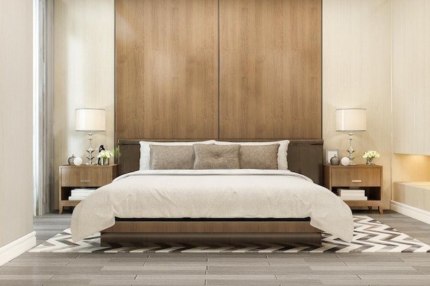 Desain wall panel kamar menjulang tinggi. 