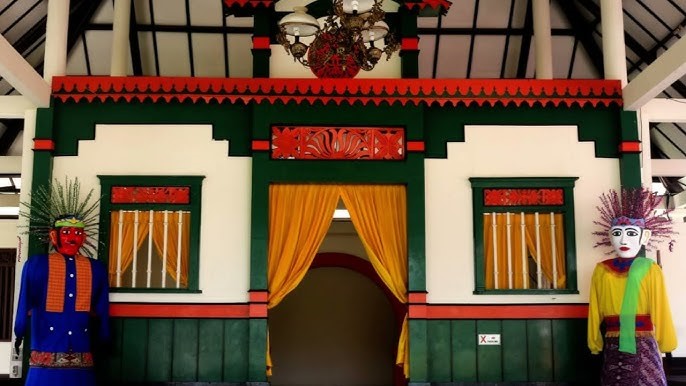 Ilustrasi warna rumah Betawi. 