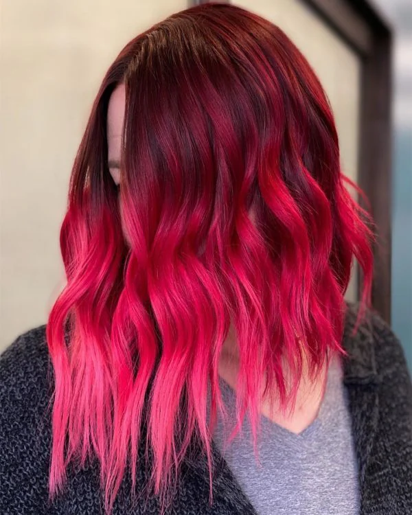 15 Warna Rambut Ombre Salah Satunya Merah